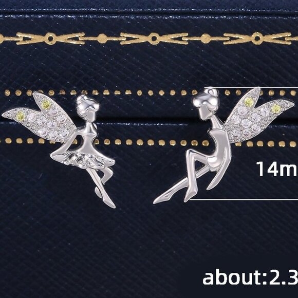 Jewelry | Dainty White Cz Sweet Wing Fairies Stud Earrings  ✨Dainty White CZ Sweet Wing Fairies Stud Earrings for Women, GPMB1441